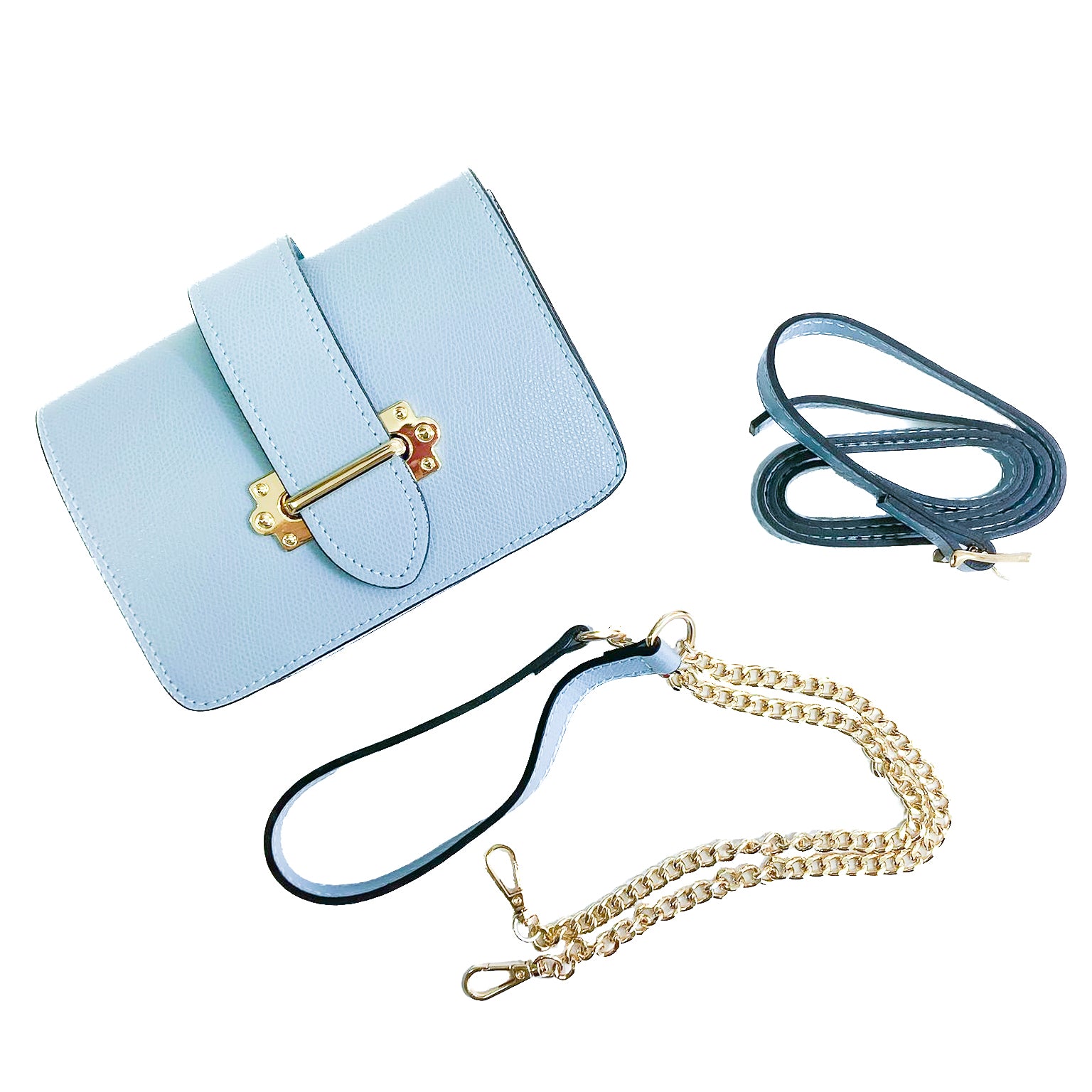 CREMONA-BAG-borsa-pochette-marsupio-vista-sopra-con-cinta-e-tracolla-vitello-celeste