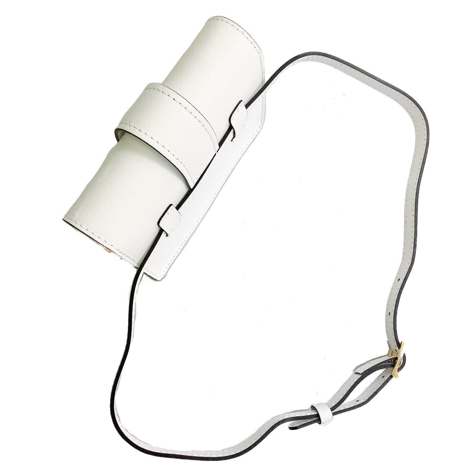 CREMONA-BAG-borsa-pochette-marsupio-vista-sopra-cinta-vitello-bianco