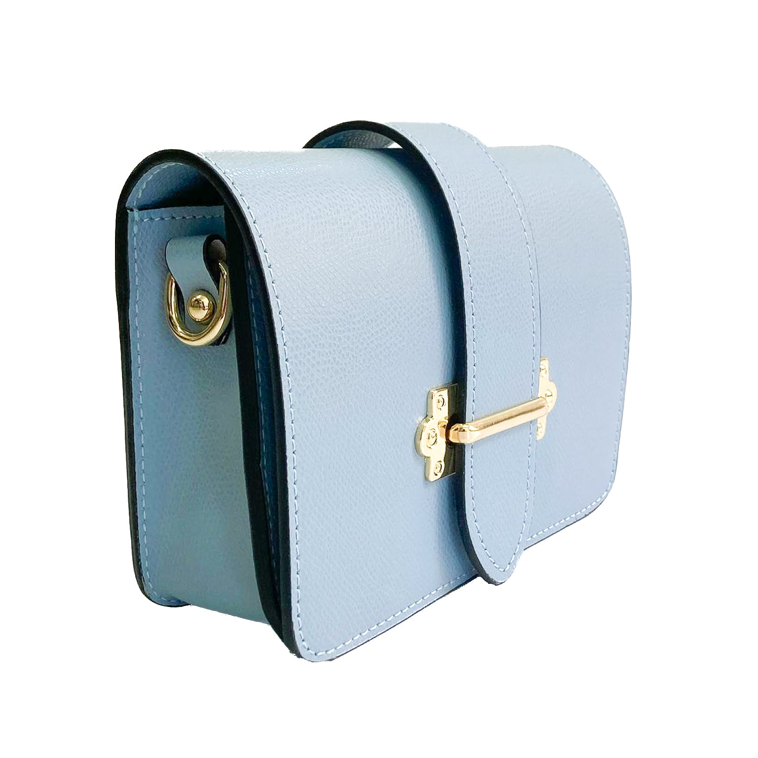 CREMONA-BAG-borsa-pochette-marsupio-vista-laterale-chiusa-vitello-celeste