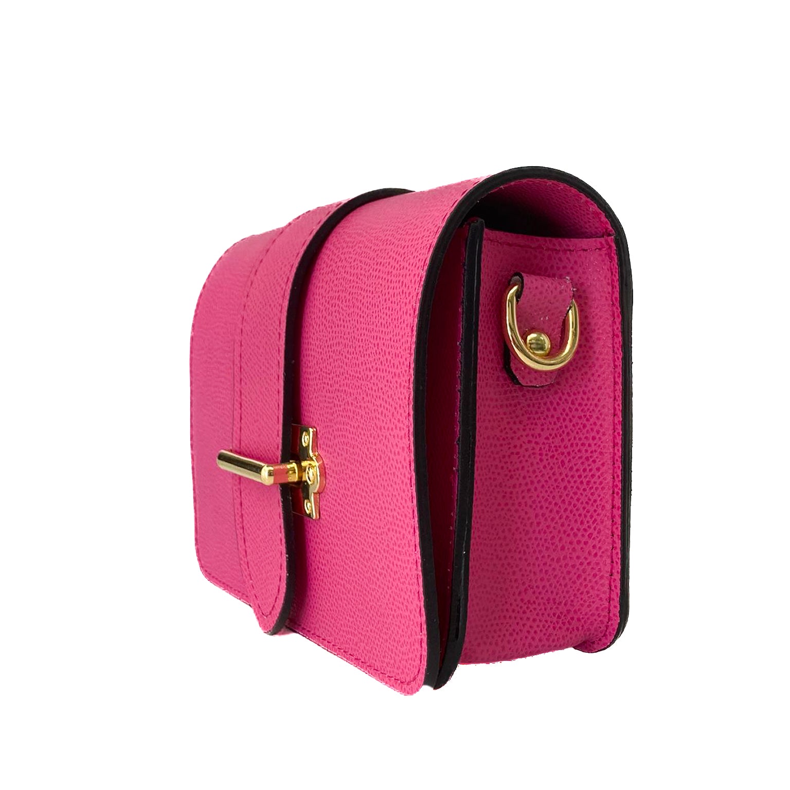 CREMONA-BAG-borsa-pochette-marsupio-vista-laterale-chiusa-vitello-fucsia