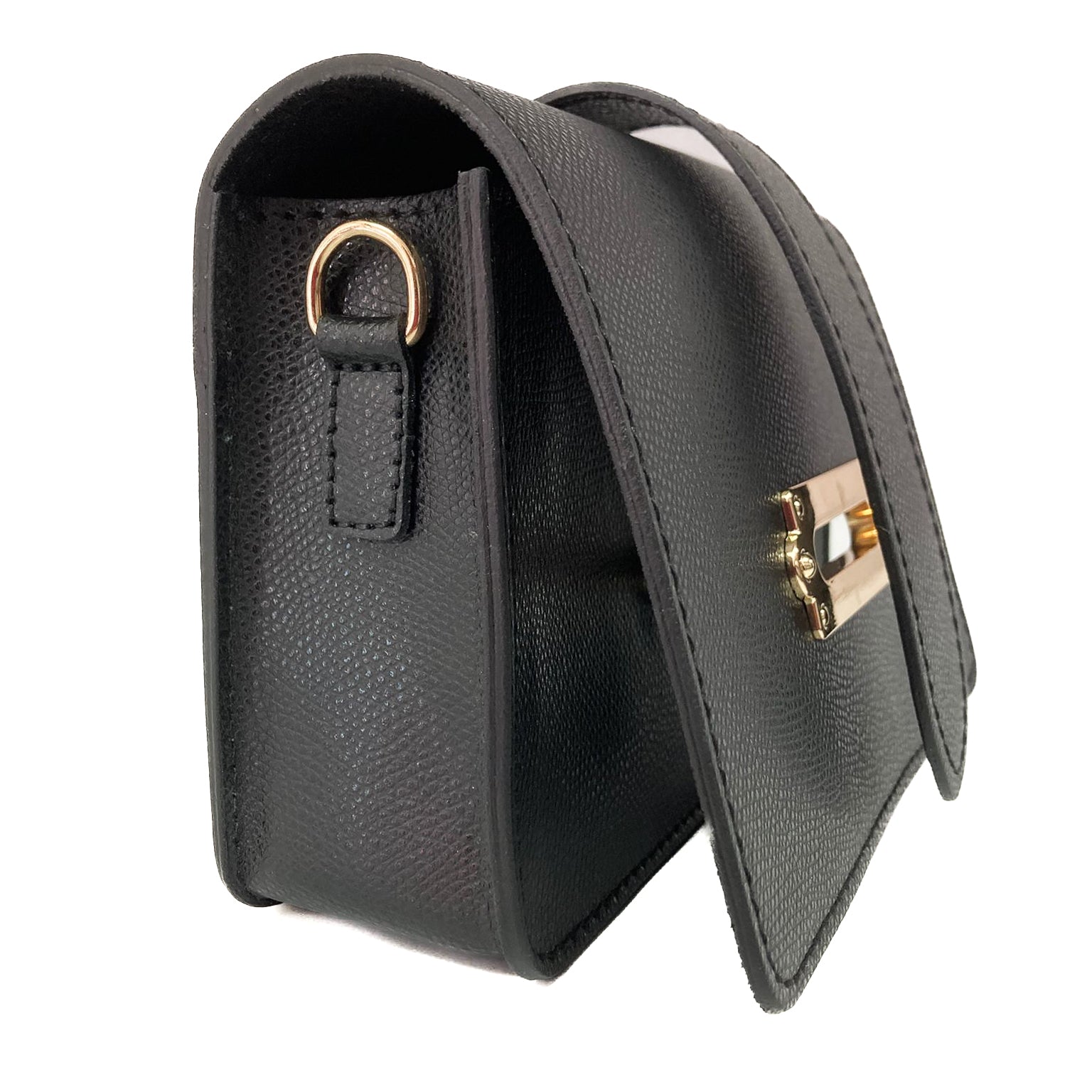 CREMONA-BAG-borsa-pochette-marsupio-vista-laterale-aperta-vitello-nero