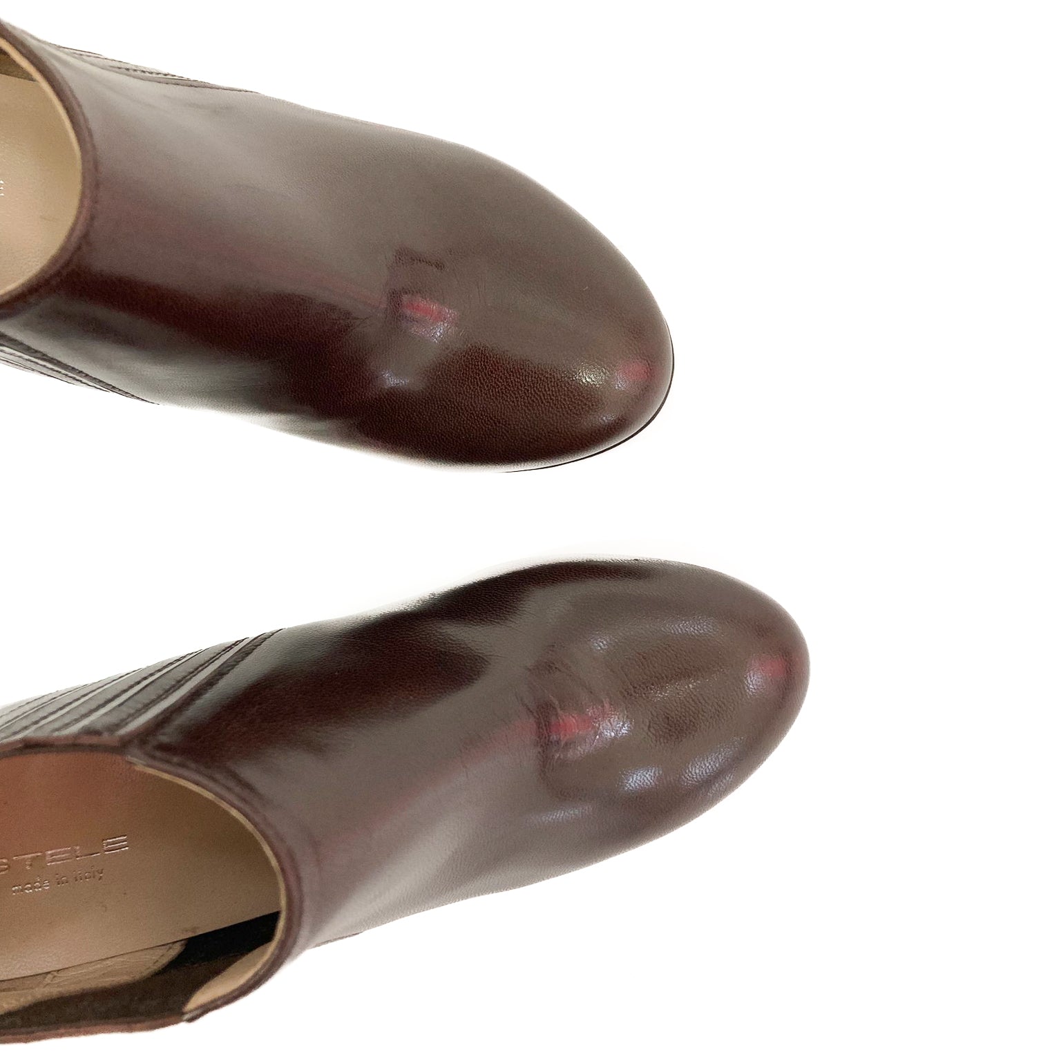 DULCINA-giroforma-stivaletto-vista-punta-sopra-paio-vitello-marrone