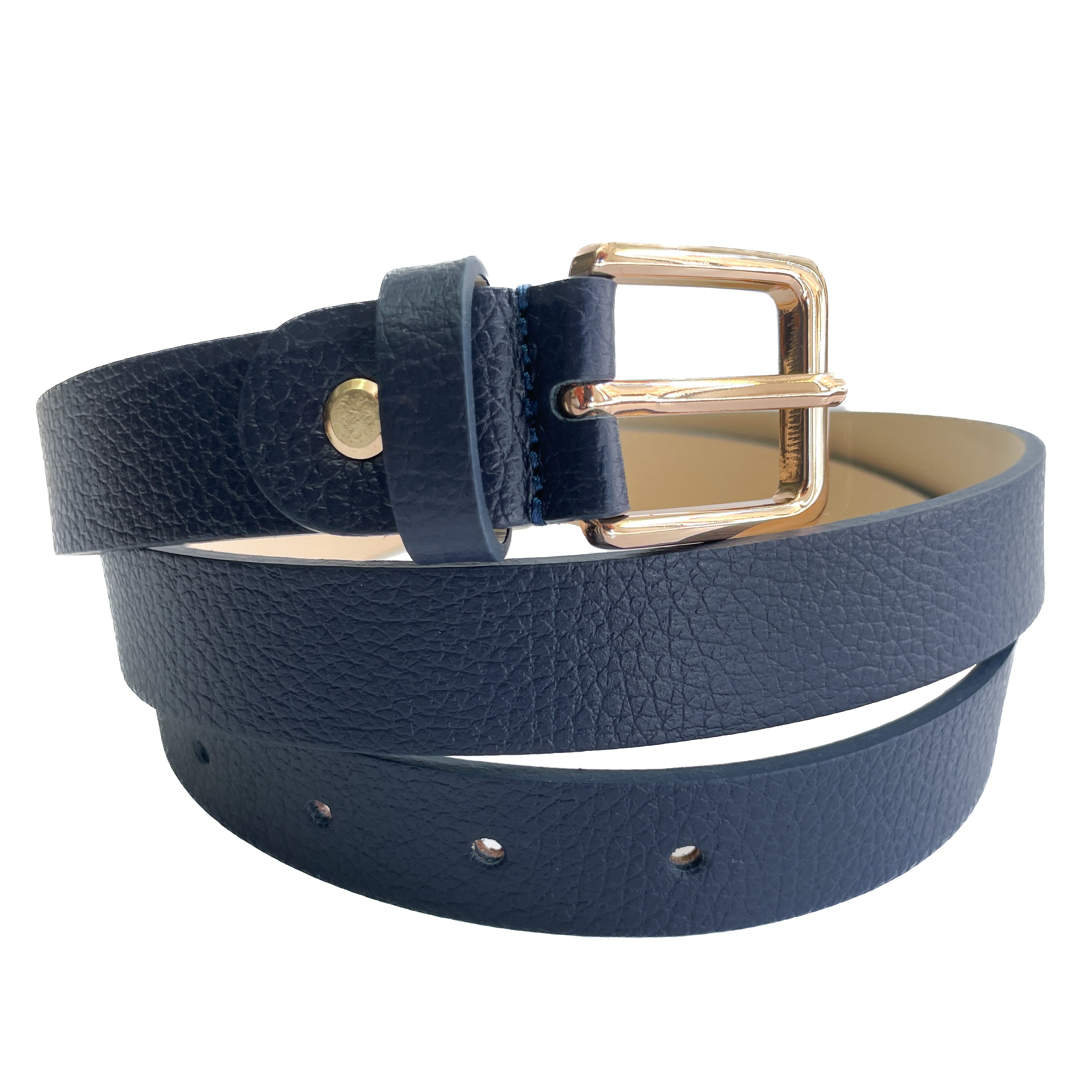 EMILIE-BELT-accessori-cinta-vista-frontale-srotolata-vitello-blu-navy