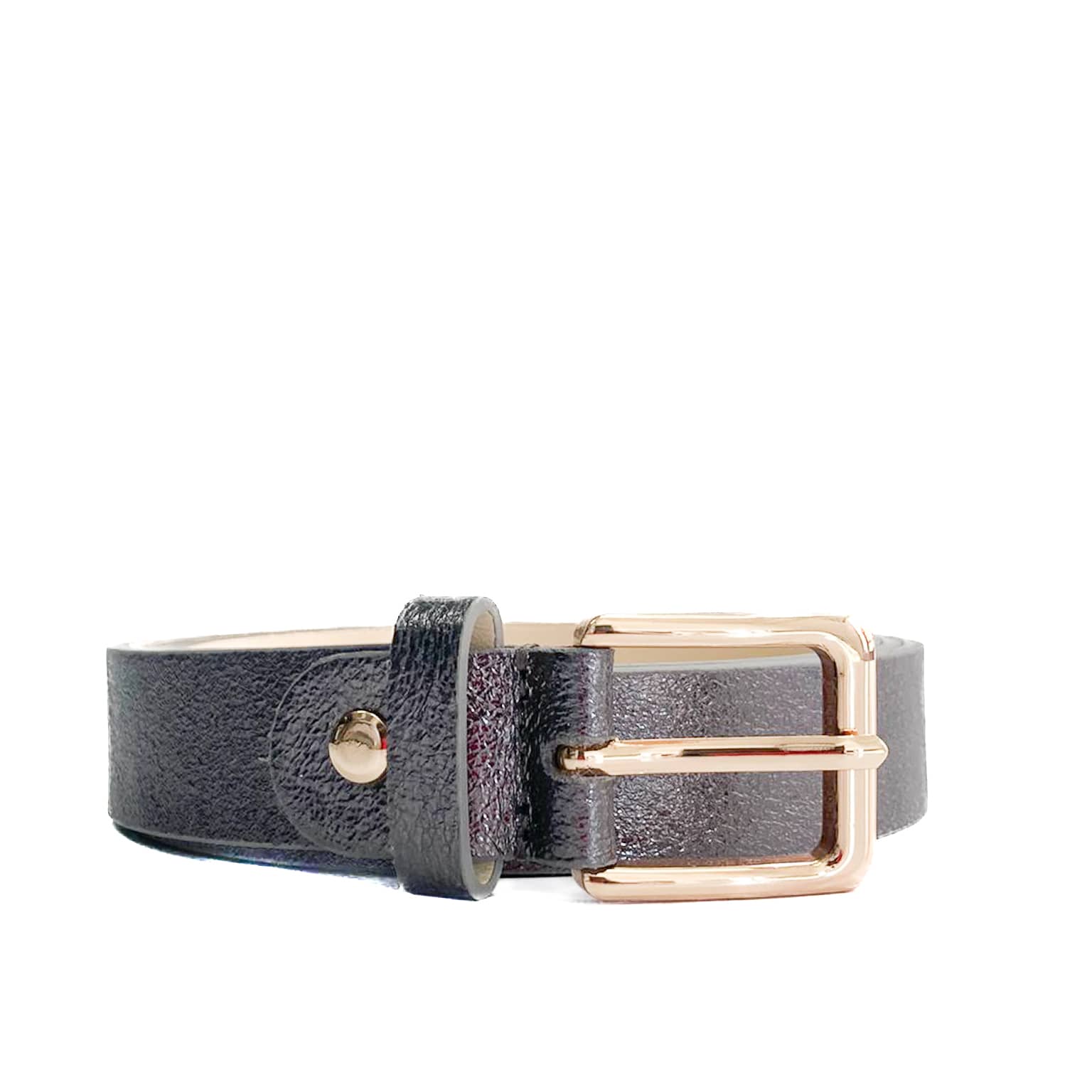EMILIE-BELT-accessori-cinta-vista-frontale-vitello-laminato-canna-di-fucile