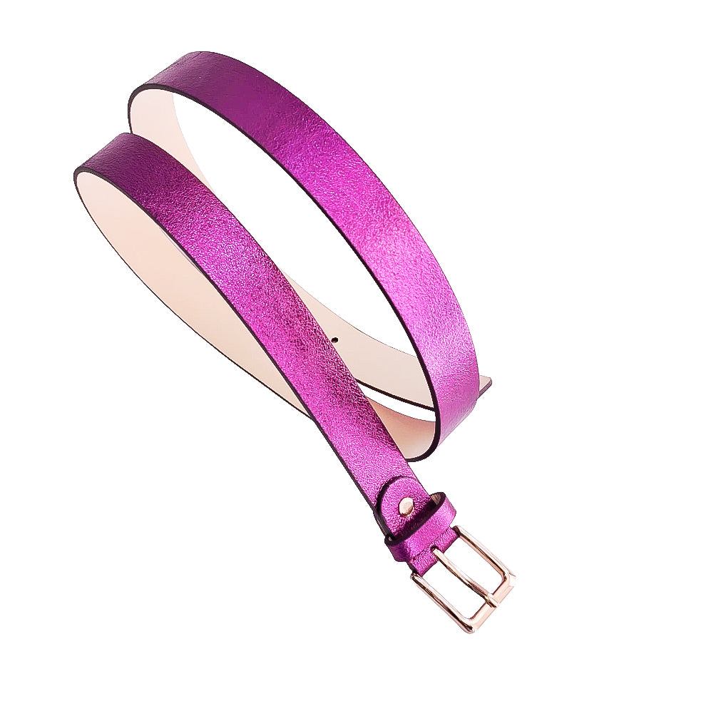 EMILIE-BELT-accessori-vista-sopra-arrotolata-spirale-vitello-laminato-argento