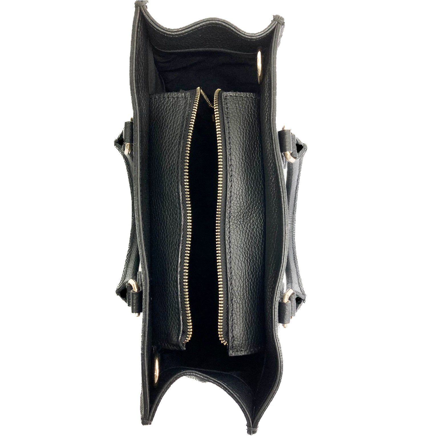 FRANCOFORTE-BAG-borse-vista-sopra-aperta-vitello-nero