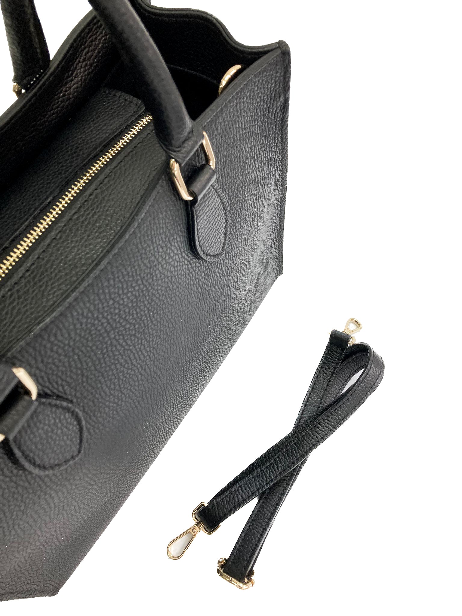 FRANCOFORTE-BAG-borse-vista-laterale-vicino-tracolla-vitello-nero