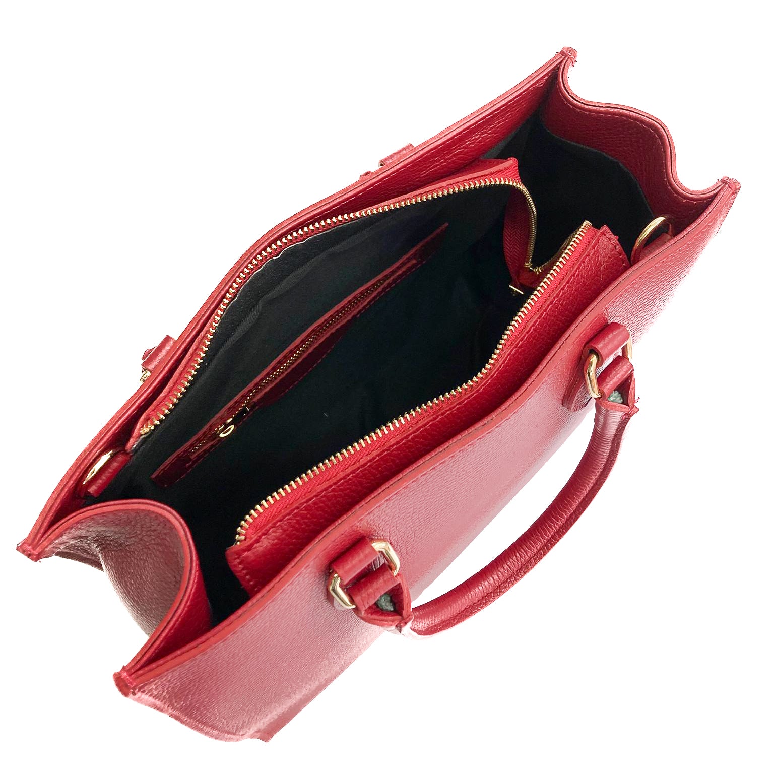 FRANCOFORTE-BAG-borse-vista-sopra-aperta-vitello-rosso-scuro