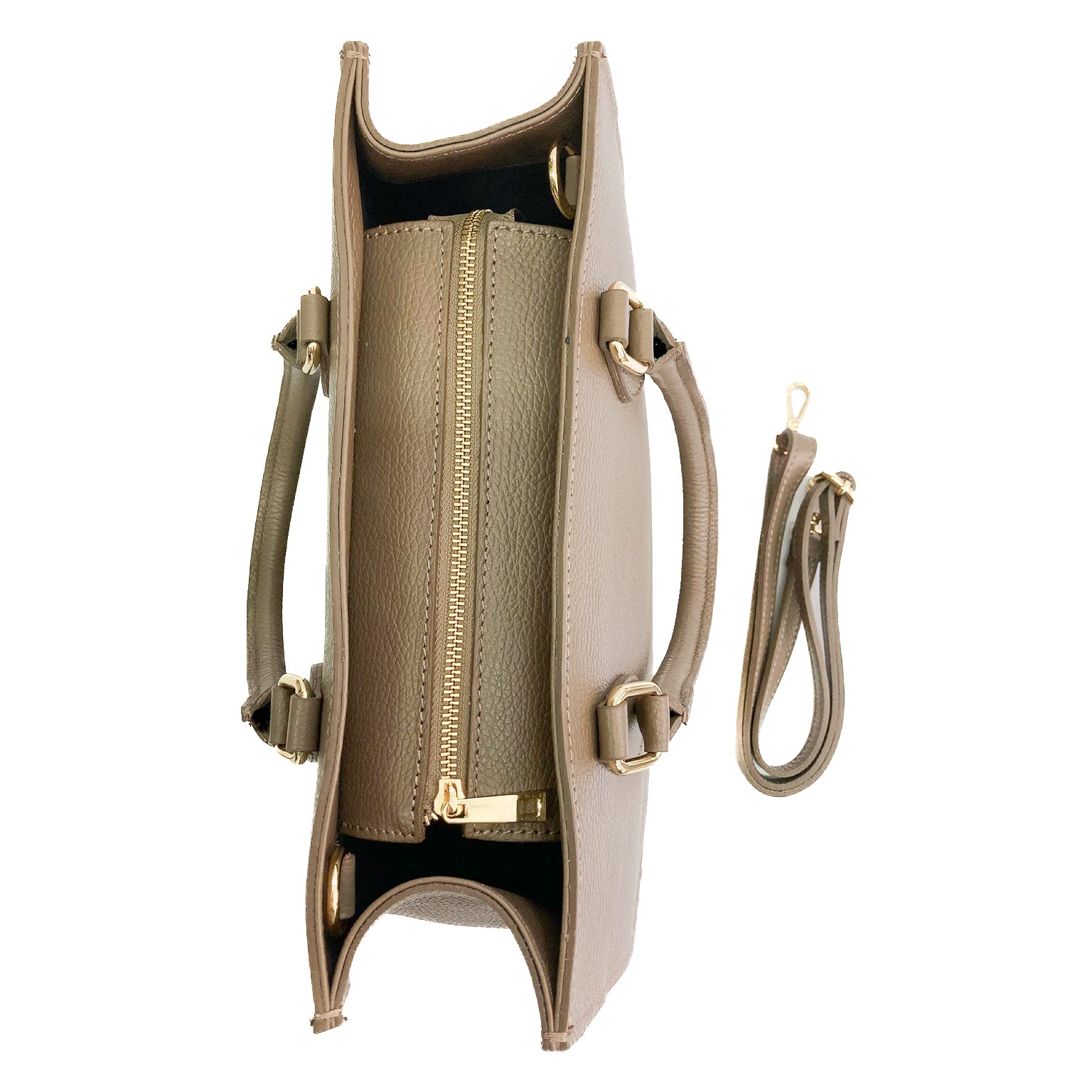 FRANCOFORTE-BAG-borse-vista-sopra-chiusa-vitello-taupe