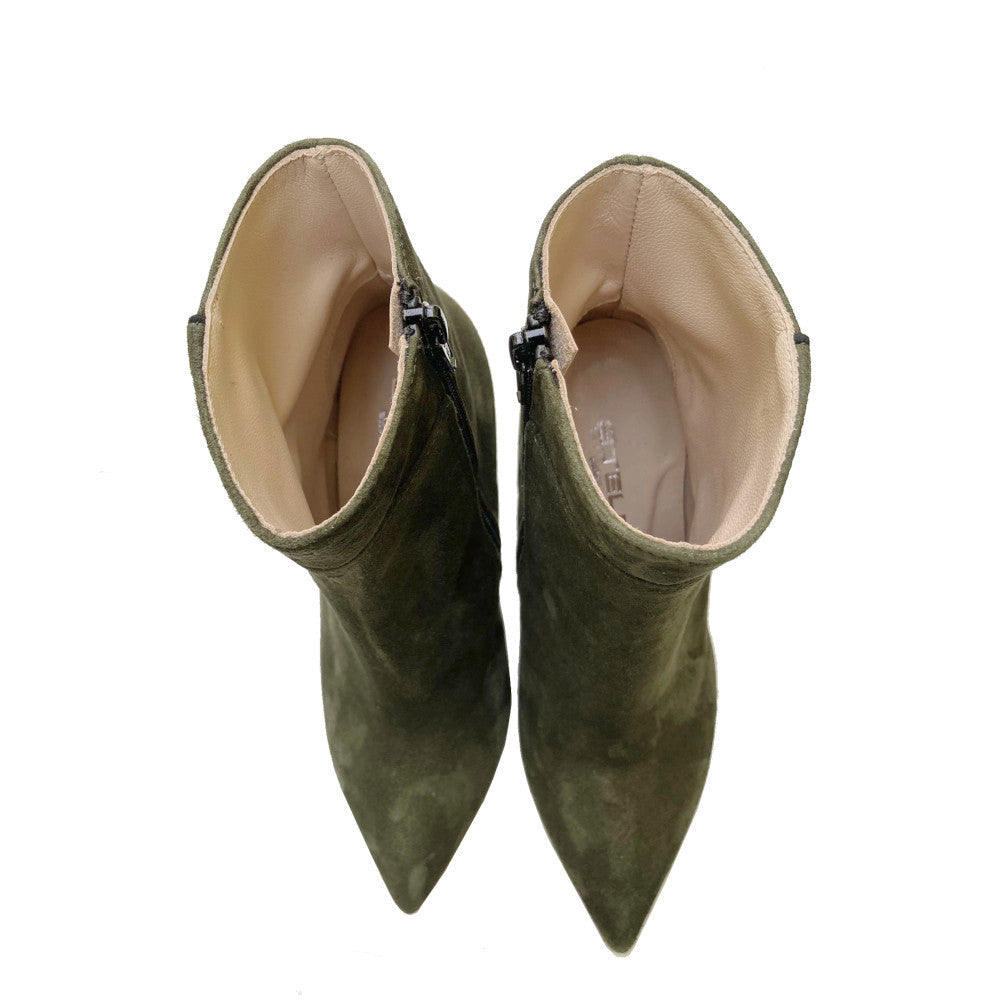 GRACIA-stivaletto-tronchetto-vista-punta-paio-sopra-camoscio-verde-militare