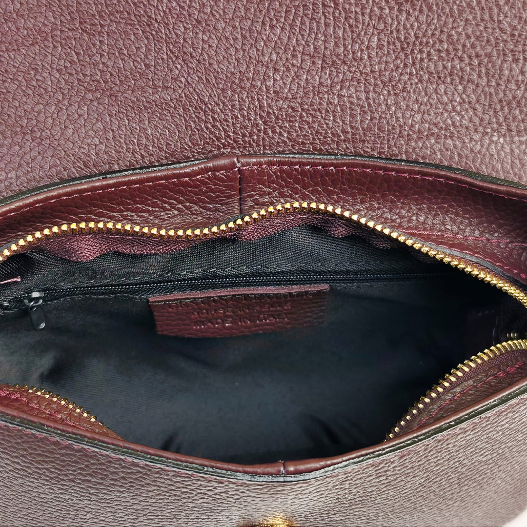 Livia Bag Vitello Bordeaux Scuro