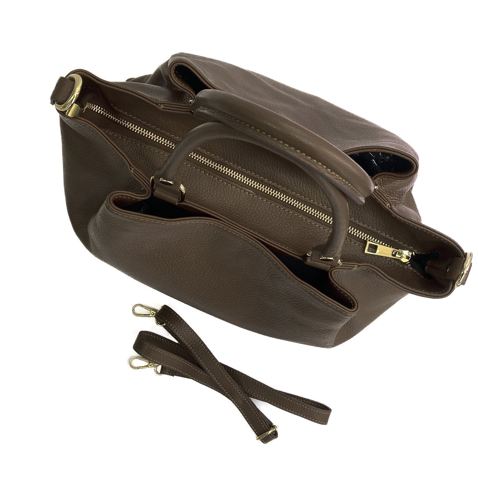 MAYA-BAG-borse-vista-sopra-con-tracolla-vitello-testa-di-moro