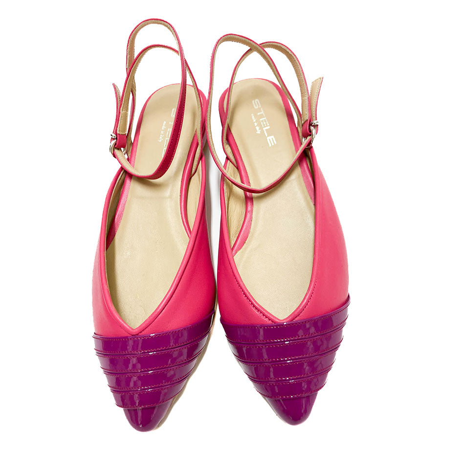 MEGAN-slingback-ballerina-vista-punta-sopra-nappa-fucsia-vernice-viola