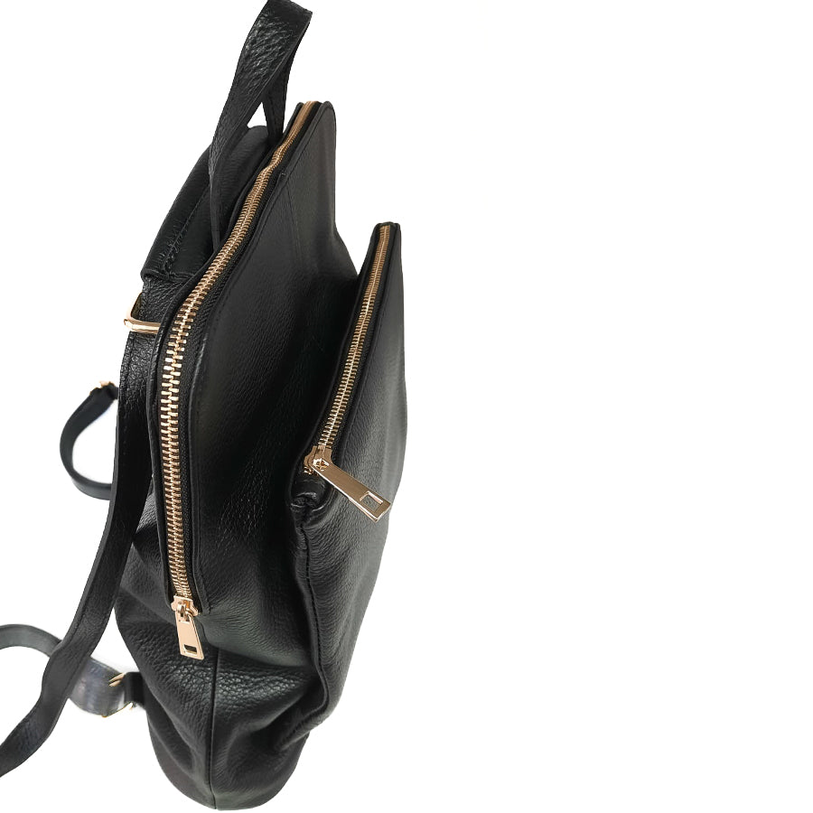 Napa-bag-vitello-nero-vista-laterale-vera-pelle-morbida