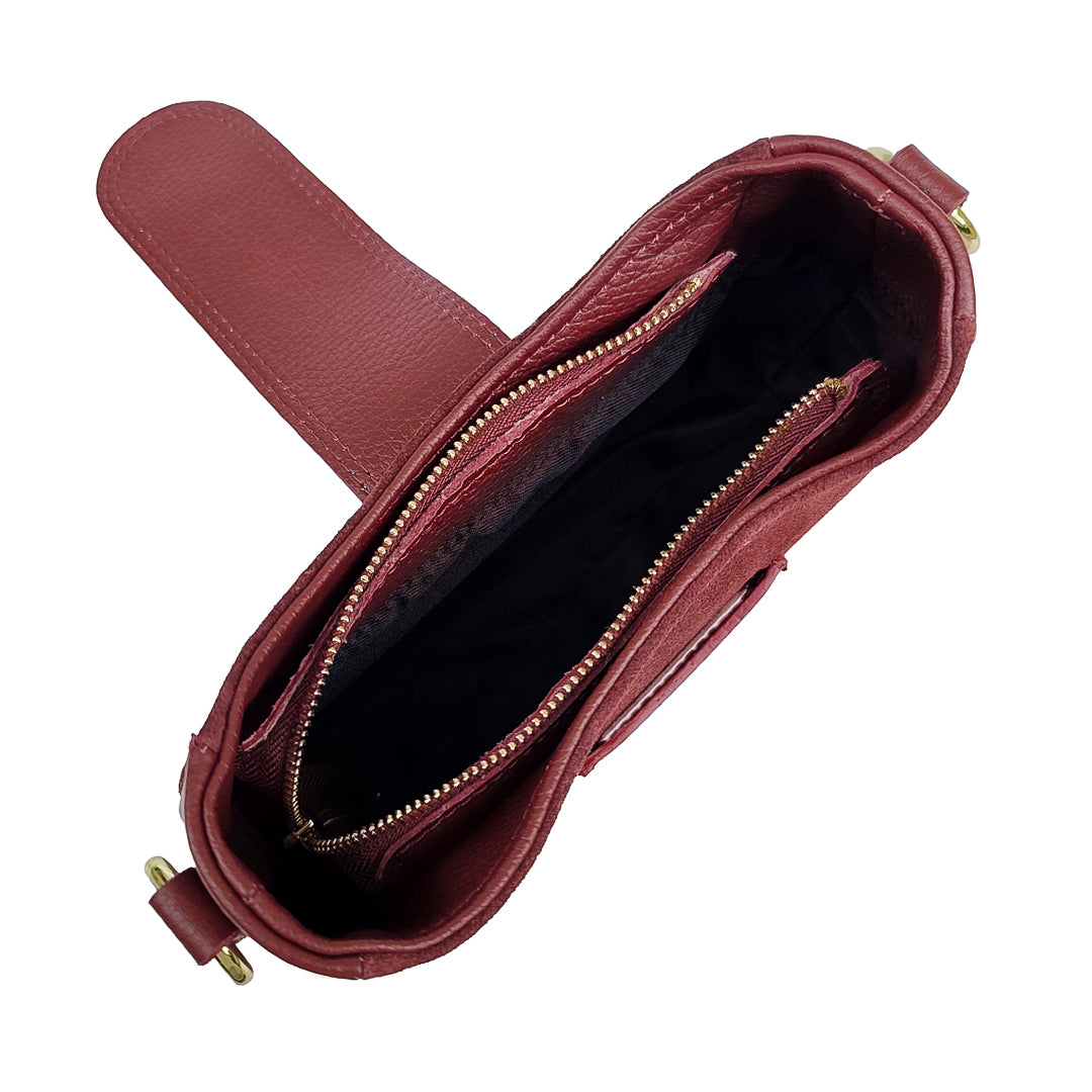 Nola Bag Camoscio E Vitello Bordeaux