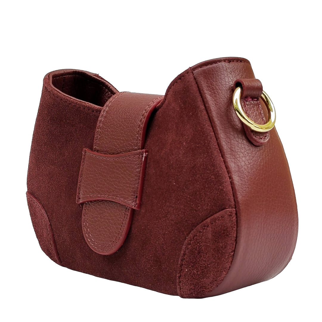 Nola Bag Camoscio E Vitello Bordeaux