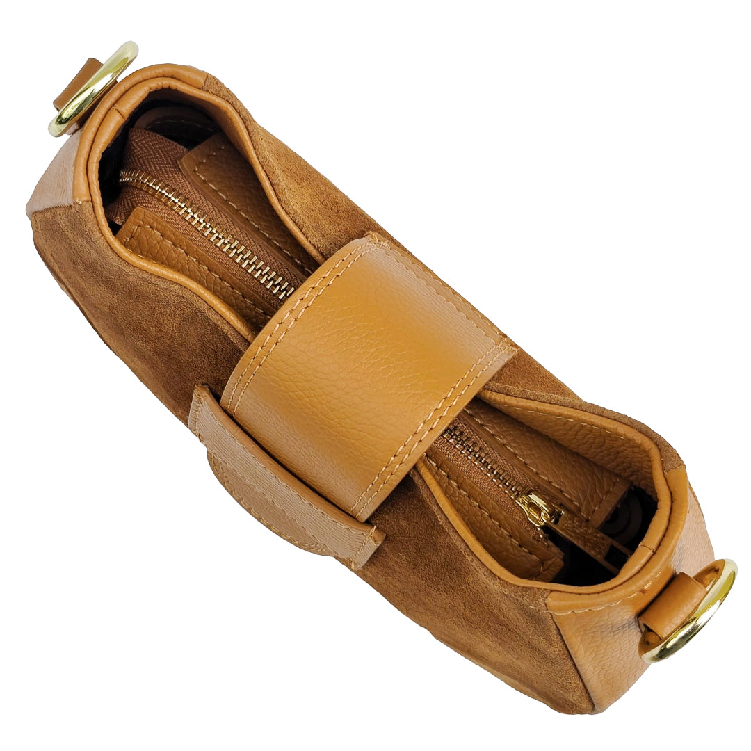 Nola Bag Camoscio E Vitello Cognac