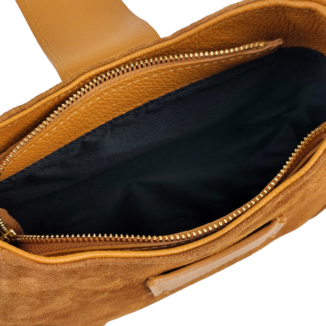 Nola Bag Camoscio E Vitello Cognac