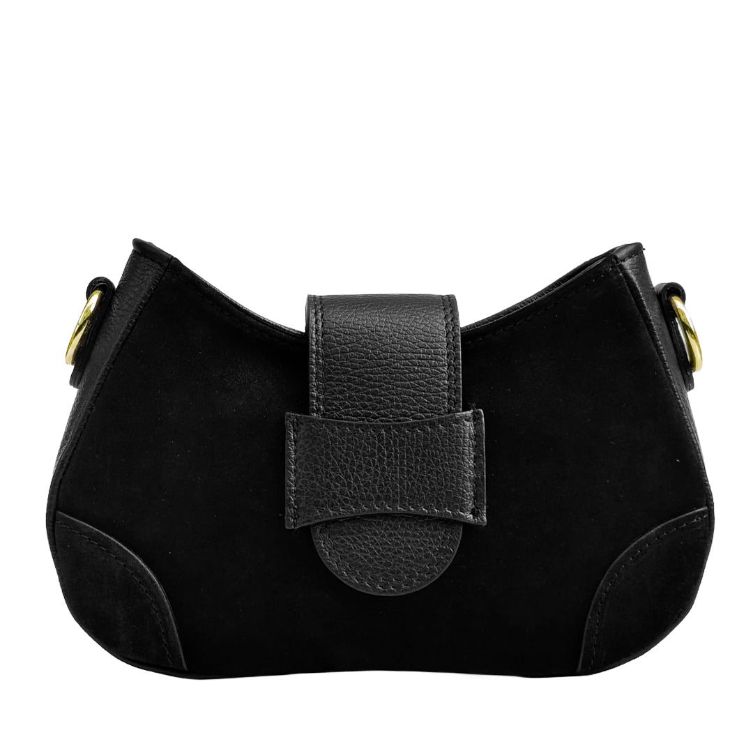 Nola Bag Camoscio E Vitello Nero