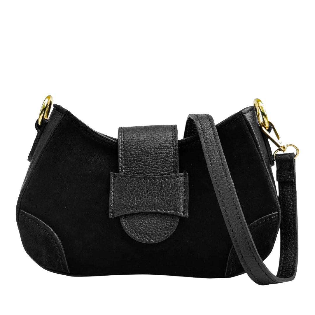 Nola Bag Camoscio E Vitello Nero