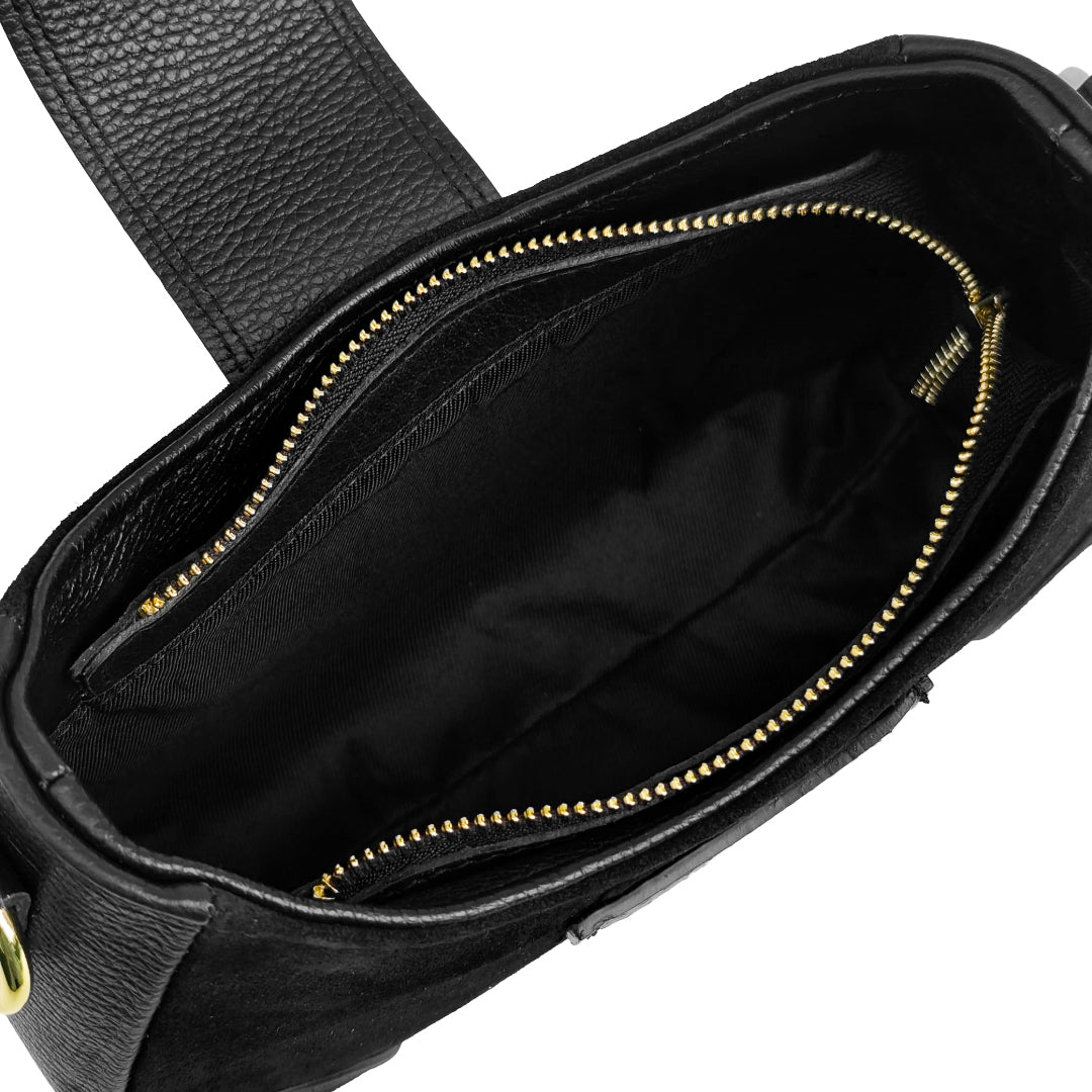 Nola Bag Camoscio E Vitello Nero