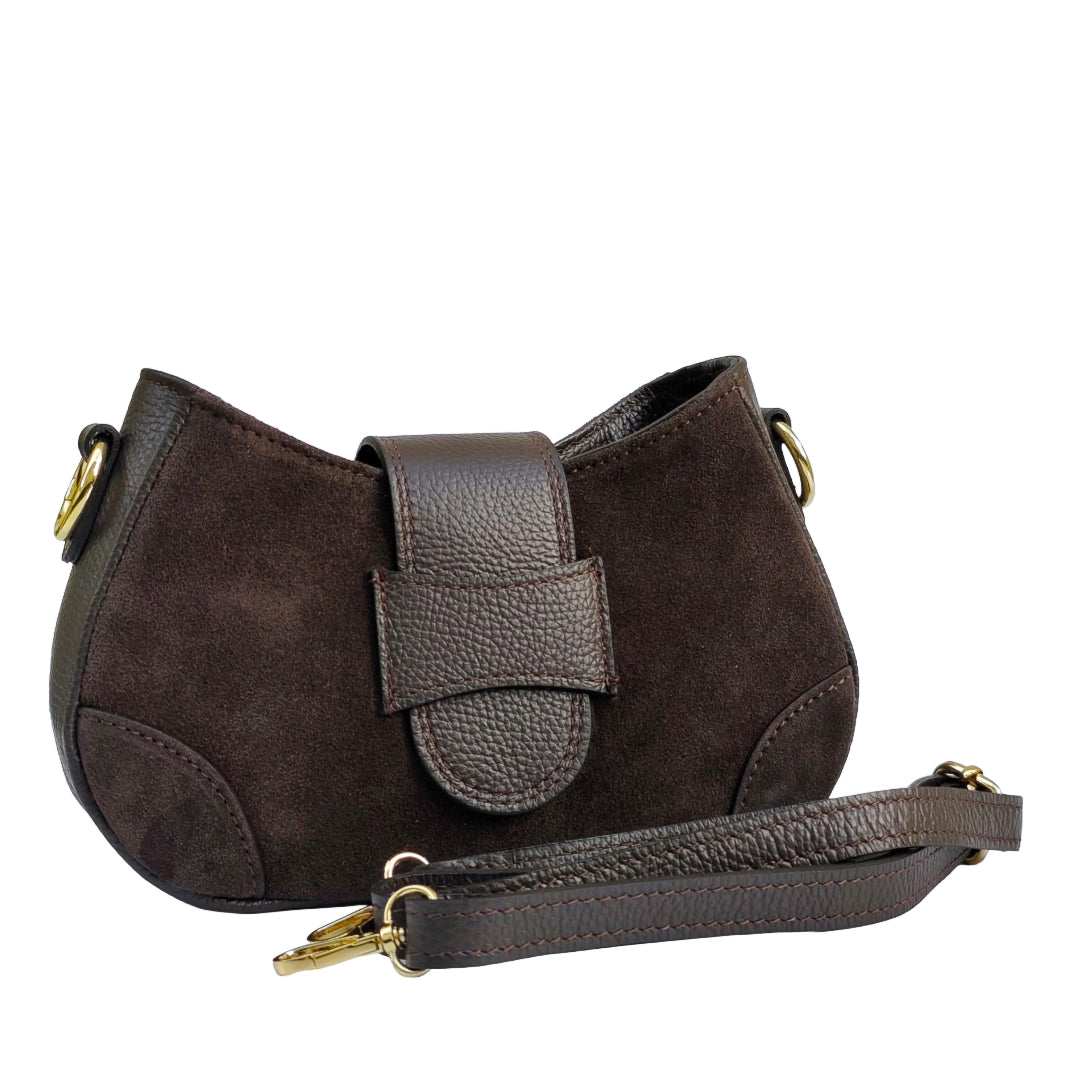 Nola Bag Camoscio E Vitello Testa Di Moro