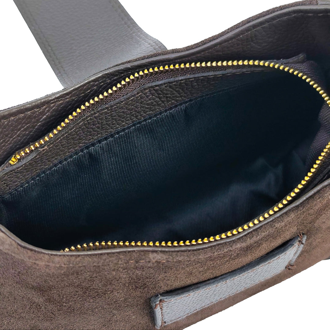 Nola Bag Camoscio E Vitello Testa Di Moro