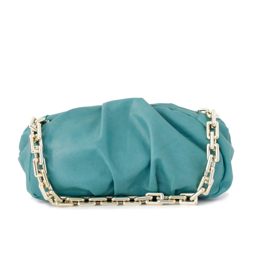 NUVOLA-L-BAG-borsa-clutch-vista-frontale-catena-nappa-acqua