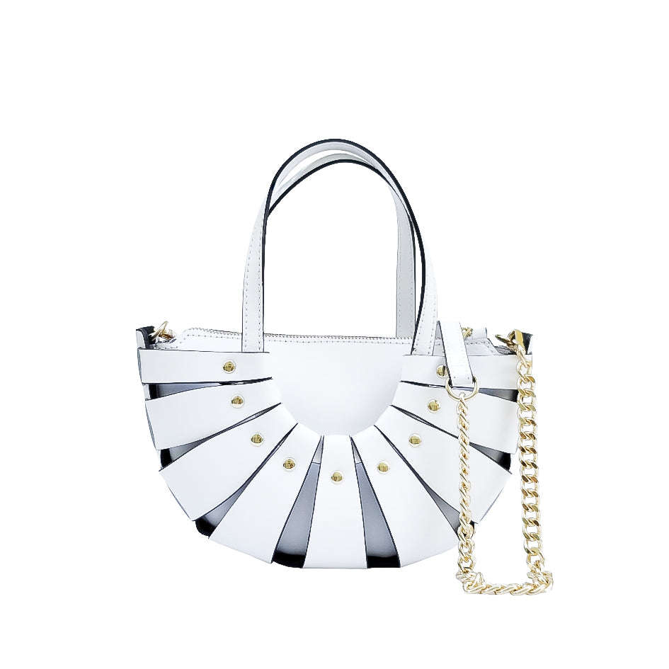 RAGGIO-BAG-borse-accessori-vista-frontale-tracolla-vitello-bianco