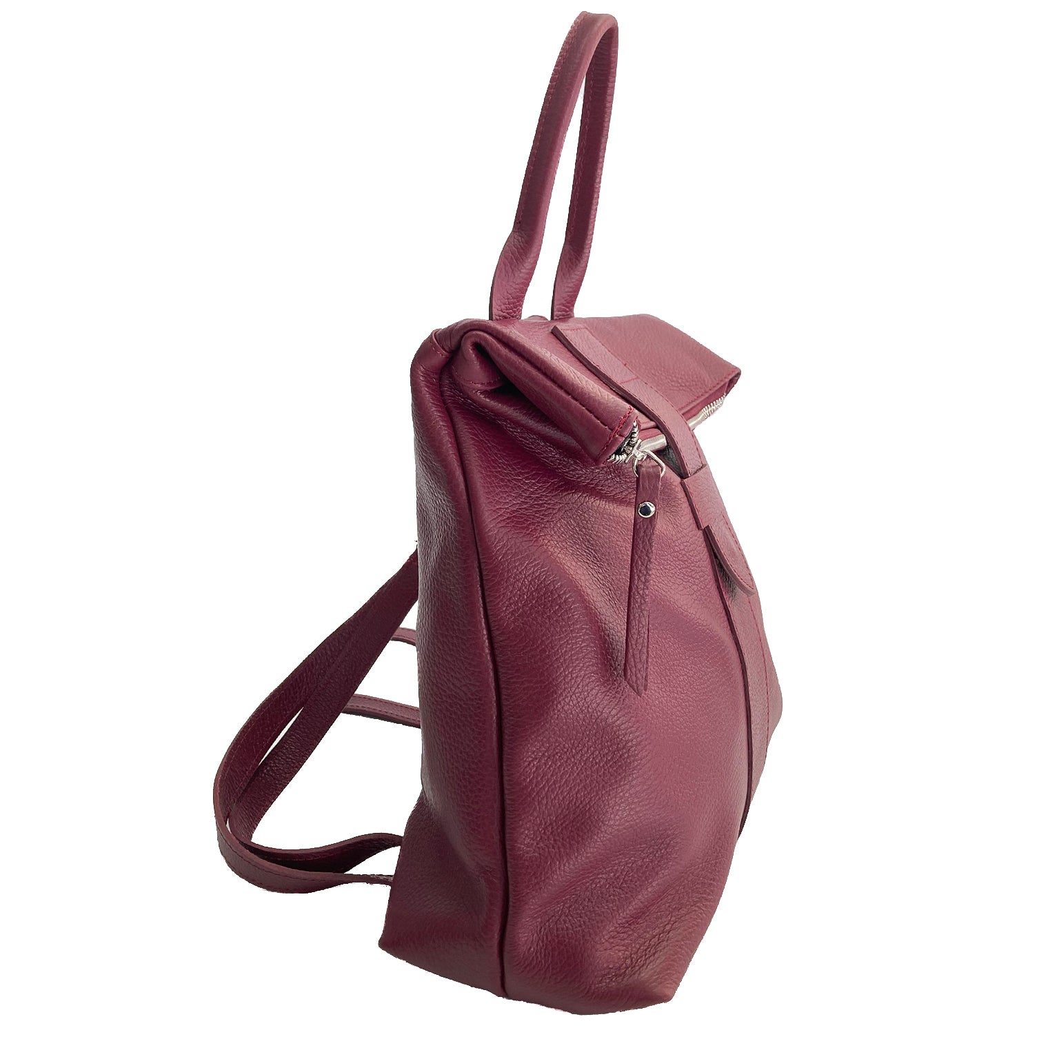 STOCCARDA-BAG-borse-zaino-vista-laterale-chiuso-vitello-bordeaux