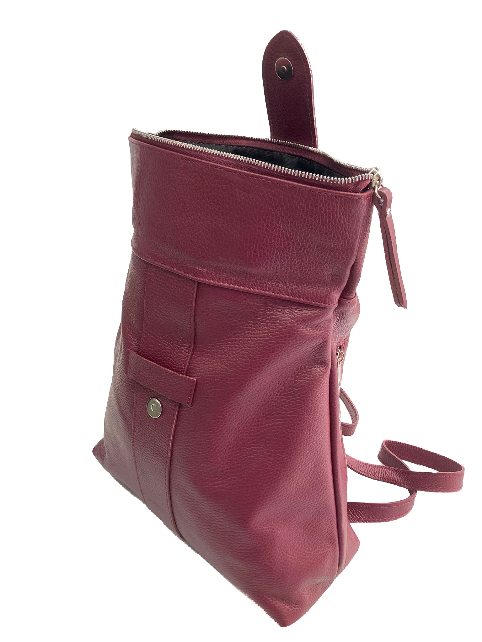 STOCCARDA-BAG-borse-zaino-vista-laterale-aperto-vitello-bordeaux