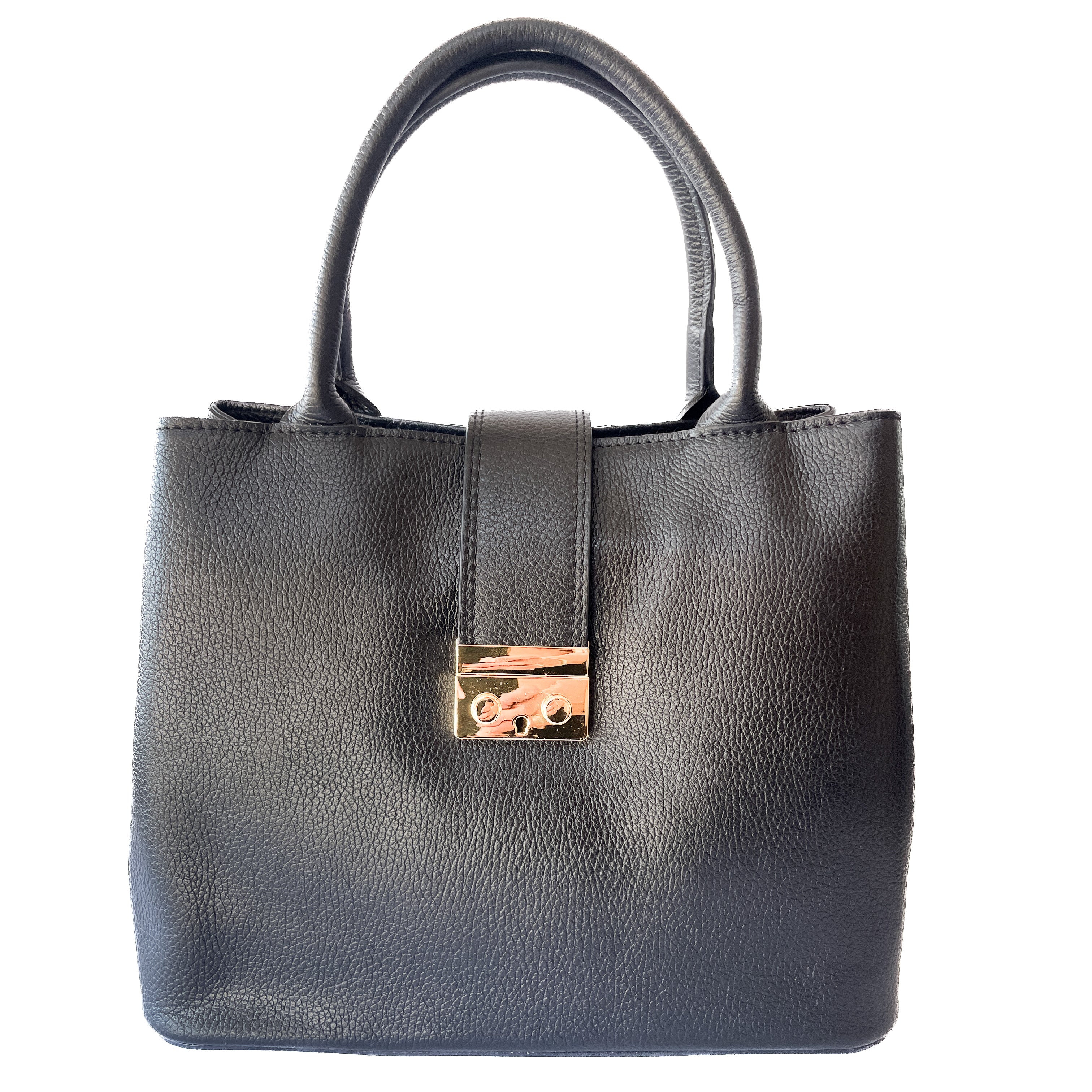 VERCELLI-BAG-borse-vista-frontale-manici-vitello-nero