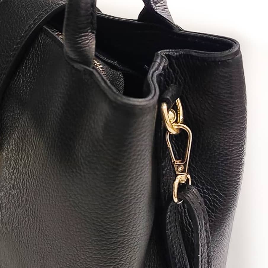 VERCELLI-BAG-borse-vista-moschettone-vicino-vitello-nero