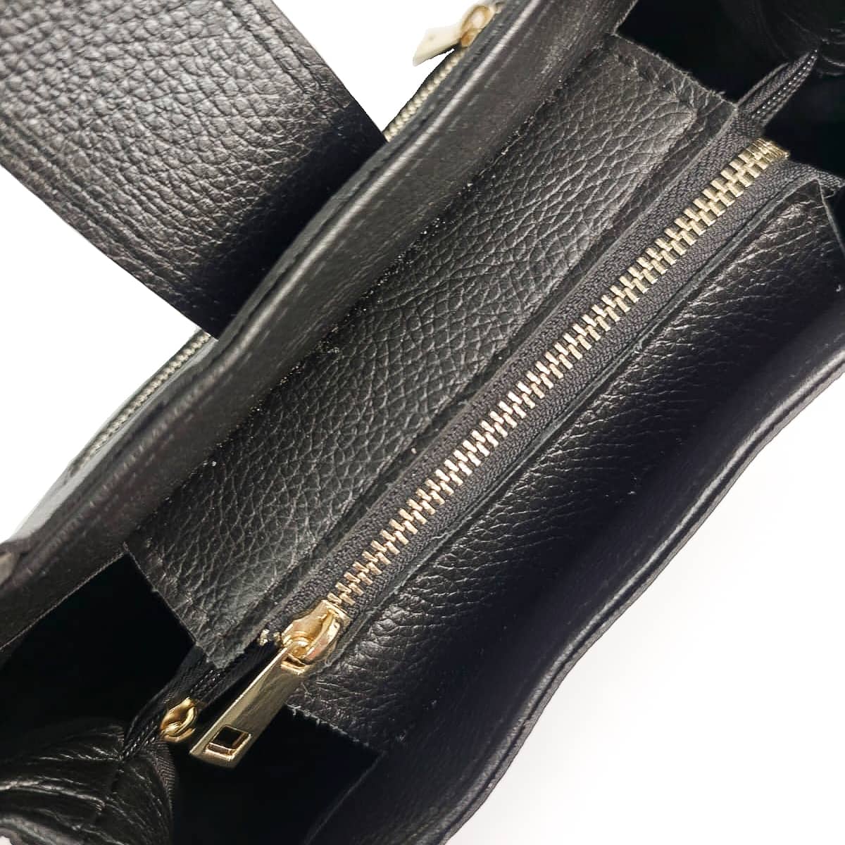 VERCELLI-BAG-borse-vista-sopra-zip-chiusa-vitello-nero