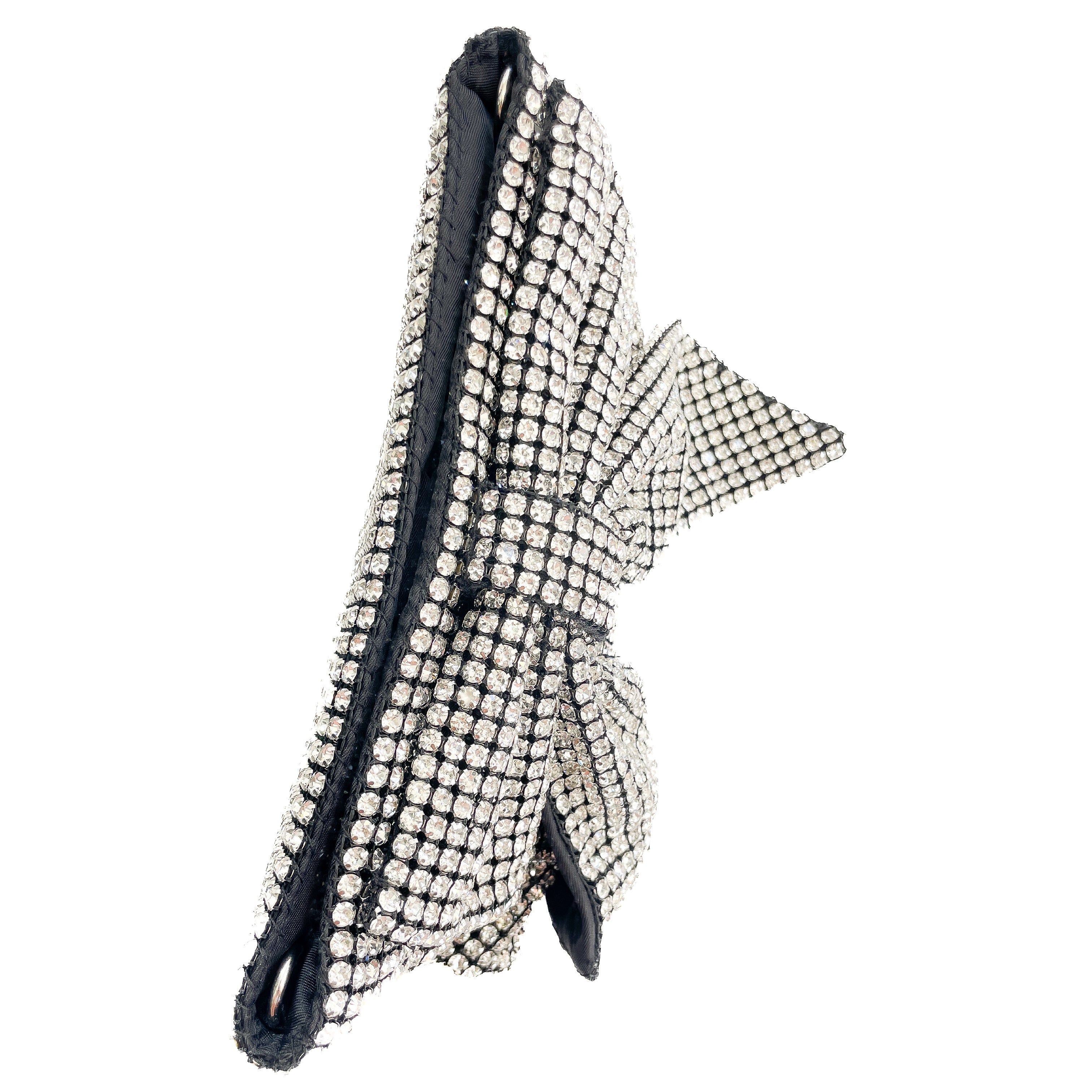 YUBA-BAG-borse-pochette-vista-laterale-sopra-tessuto-strassato-nero-cry